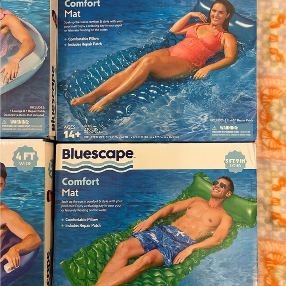 Blue scape Swimming Pool Comfort Chair And Comfort Mat BRAND NEW 4 items - Picture 2 of 4